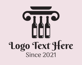 Column - Wine Column Bar logo design
