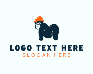Worker - Gorilla Ape Construction logo design