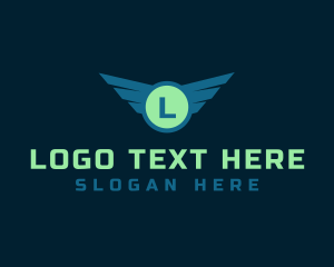 Airport - Winged Badge Circle logo design