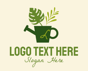 Agribusiness - Plant Watering Can Lettermark logo design