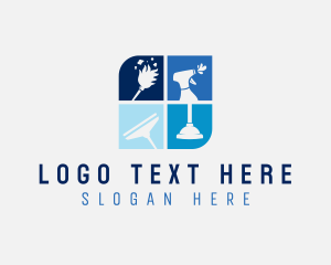 Toilet Plunger - Cleaning Housekeeping Tools logo design