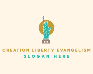 Statue Lady Liberty  logo design