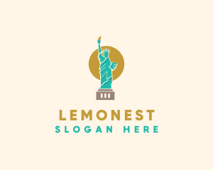 Big Apple - Statue Lady Liberty logo design