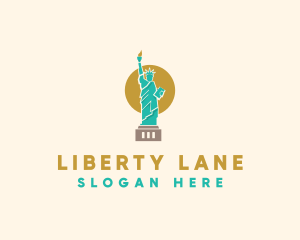 Statue Lady Liberty  logo design