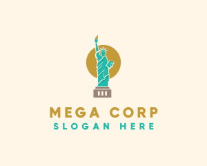 Statue Lady Liberty  logo design