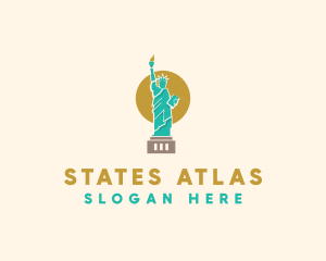 Statue Lady Liberty  logo design