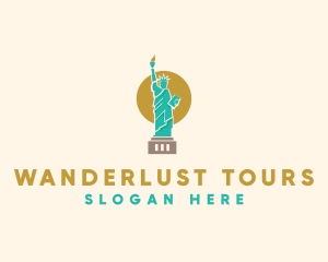 Statue Lady Liberty  logo design