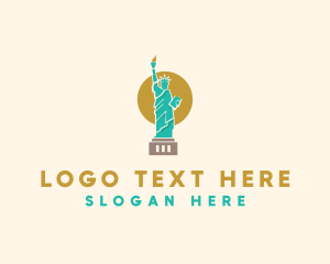 Big Apple - Statue Lady Liberty logo design