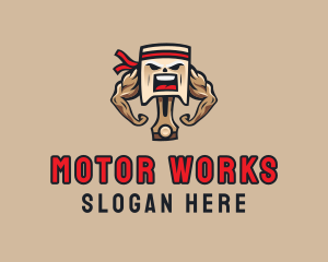 Motor - Strong Engine Piston logo design