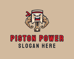 Piston - Strong Engine Piston logo design