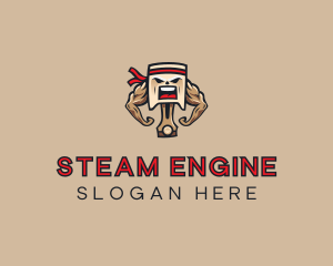 Strong Engine Piston logo design