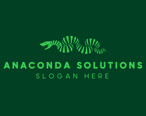 Anaconda - Stripe Snake Serpent logo design