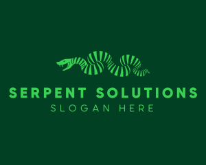 Serpent - Stripe Snake Serpent logo design