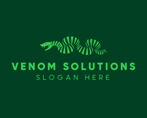 Venom - Stripe Snake Serpent logo design