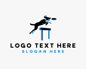 Dog Trainer - Dog Frisbee Training logo design