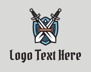 Crusader - Dagger Sword Crest logo design