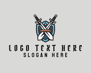 Dagger - Sword Shield Weaponry logo design