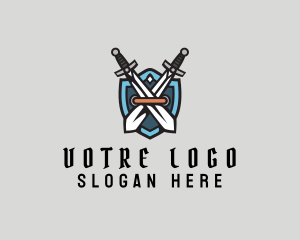 Heraldry - Sword Shield Weaponry logo design