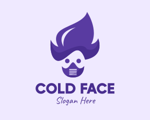 Purple Face Mask Person Logo