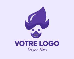 Purple Face Mask Person Logo