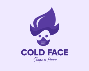 Purple Face Mask Person logo design