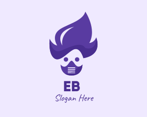 Virus - Purple Face Mask Person logo design