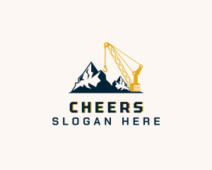 Mountain - Industrial Construction Crane logo design