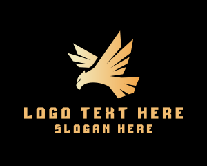 Bird - Golden Flying Eagle logo design