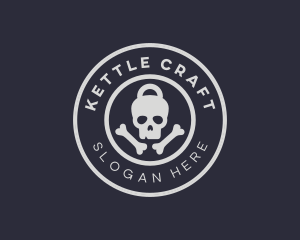 Kettle Bell Skull  logo design