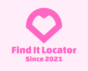 Pink Heart Locator logo design