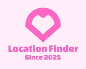 Pink Heart Locator logo design