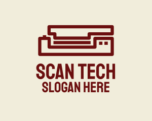 Scanner - Simple Red Scanner logo design