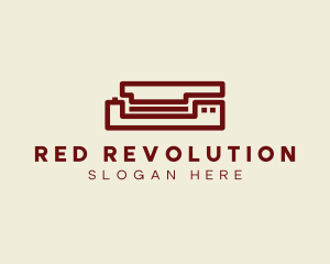 Simple Red Scanner  logo design