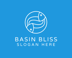 Minimalist Fish Line Art logo design