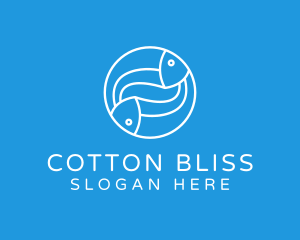 Minimalist Fish Line Art logo design