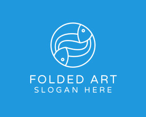 Minimalist Fish Line Art logo design