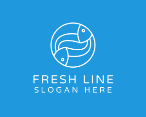 Minimalist Fish Line Art logo design