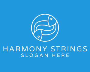 Minimalist Fish Line Art logo design