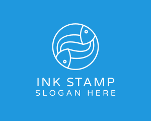 Minimalist Fish Line Art logo design