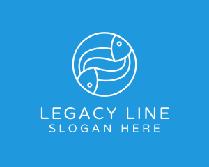 Minimalist Fish Line Art logo design