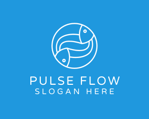 Minimalist Fish Line Art logo design