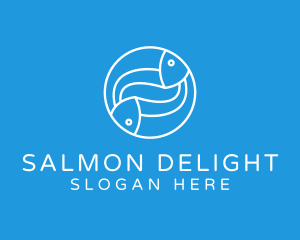 Salmon - Minimalist Fish Line Art logo design