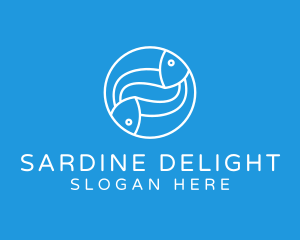 Sardine - Minimalist Fish Line Art logo design