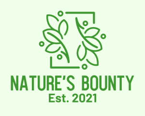 Natural Leaf Frame logo design