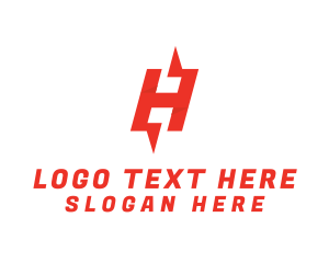 Geometric - Modern Red Letter H logo design