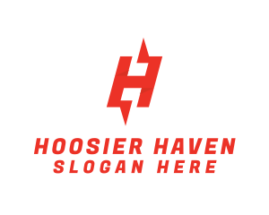 Modern Red Letter H logo design