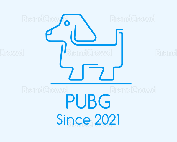 Blue Dog Line Art Logo