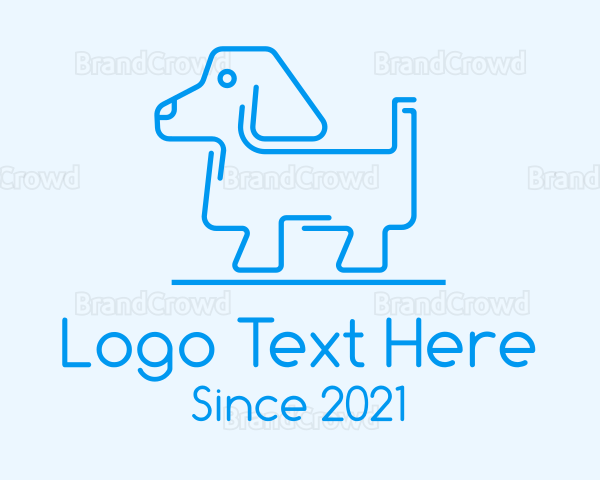 Blue Dog Line Art Logo