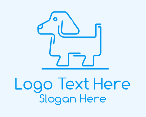 Blue Dog Line Art Logo