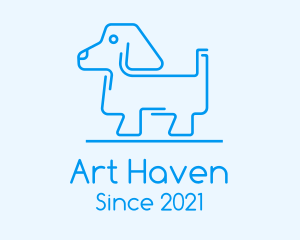 Blue Dog Line Art logo design